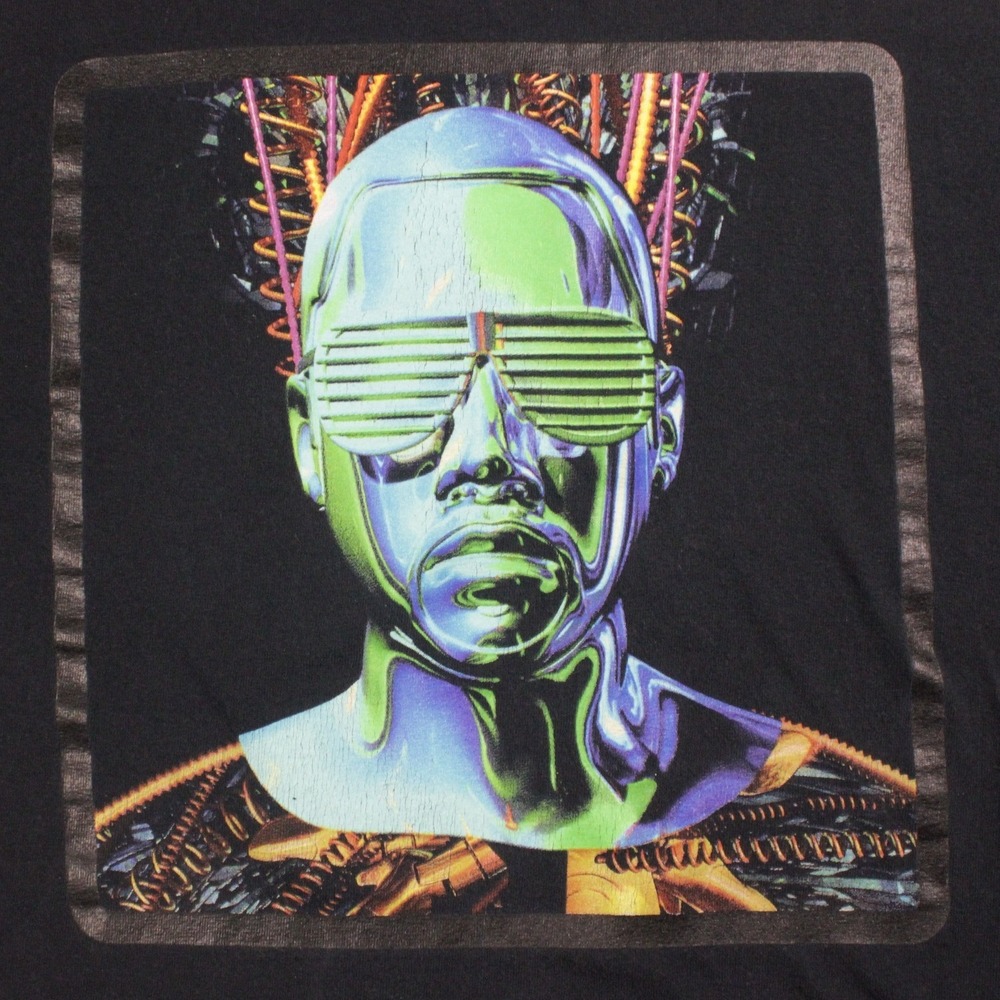 Vintage Kanye West 2008 Glow In The Dark Tour T Shirt XL Robot Double Sided